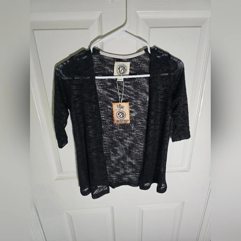NWT Girls Black Sheer Lace Cardigan 3/4 Sleeve